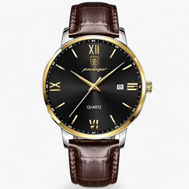 Classic men's timepiece featuring a sophisticated dial and premium brown leather strap.