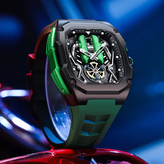 Men's luxury Tourbillon Chronograph watch. Precise movement, sophisticated design, perfect timepiece.