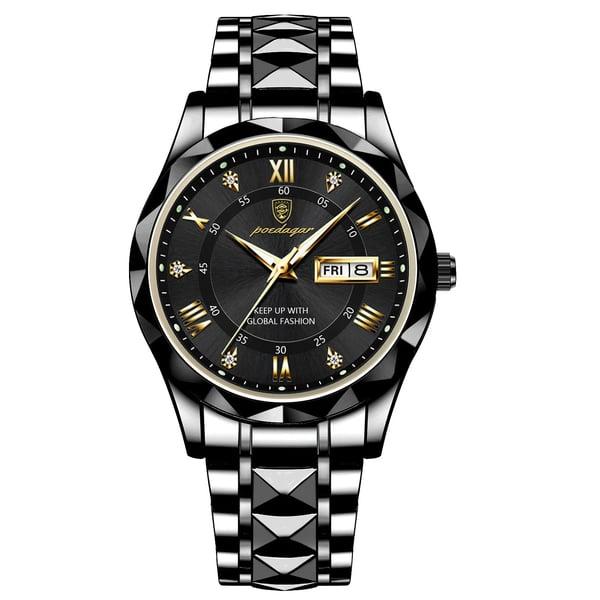 High-quality men's luminous waterproof dress watch, elegant business timepiece, accurate quartz movement.