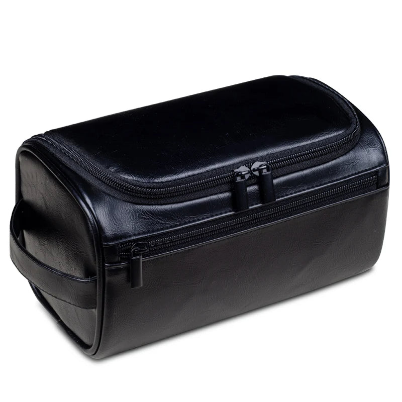 Spacious men's luxury travel toiletry bag. Waterproof wash bag, perfect for organized grooming & portable storage.