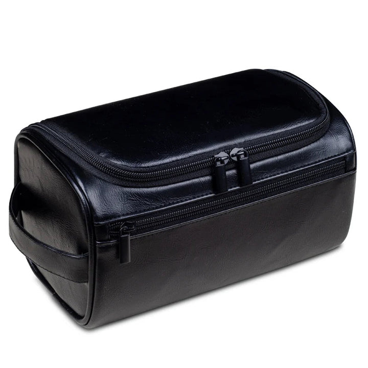 Spacious men's luxury travel toiletry bag. Waterproof wash bag, perfect for organized grooming & portable storage.