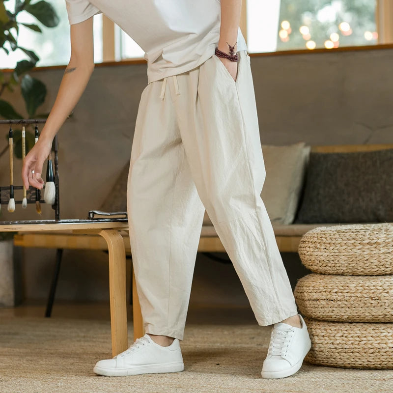 Men's Marseille relaxed fit drawstring pants, a versatile bottom for various casual and everyday outfits.