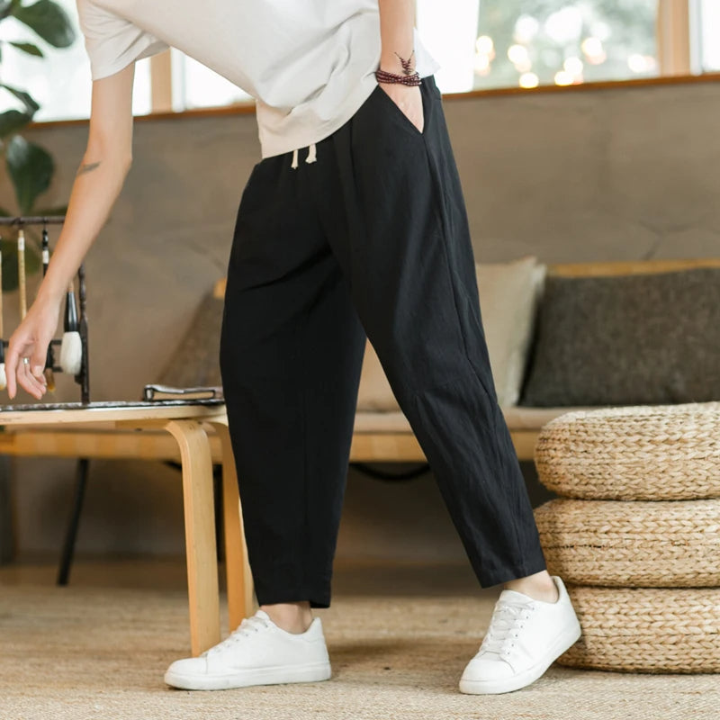 Stylish men's Marseille relaxed fit drawstring pants, offering comfort and modern casual appeal.