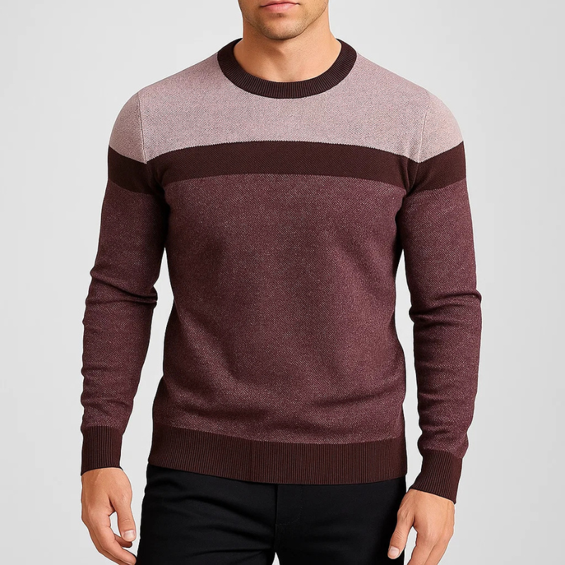 Mason men's tailored fit pullover sweater, essential fall/winter apparel, offering warmth and casual style.