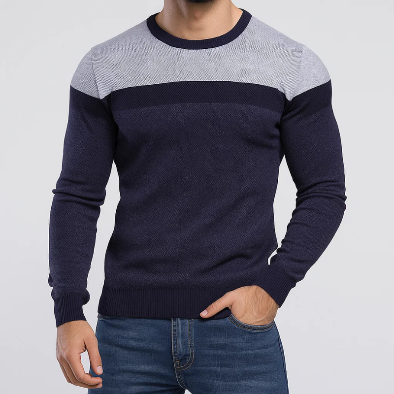 Comfortable men's premium pullover sweater, a versatile crew neck piece for layering or standalone casual wear.