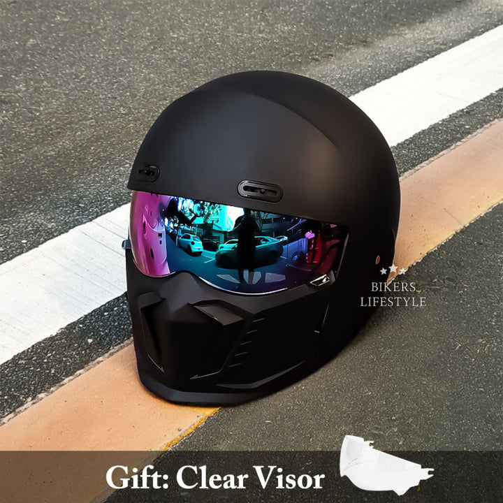 DOT/ECE approved men's modular motorcycle helmet. Full face protection for safe street & sport riding.