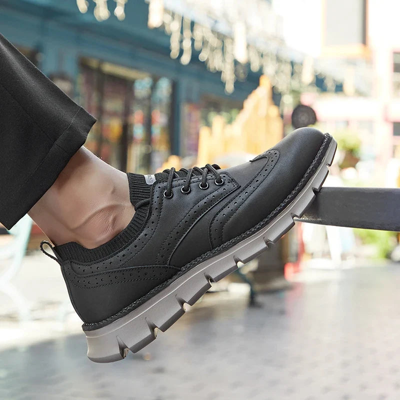 Front view of Maverick men's comfort sneakers, showcasing stylish design & sturdy support.