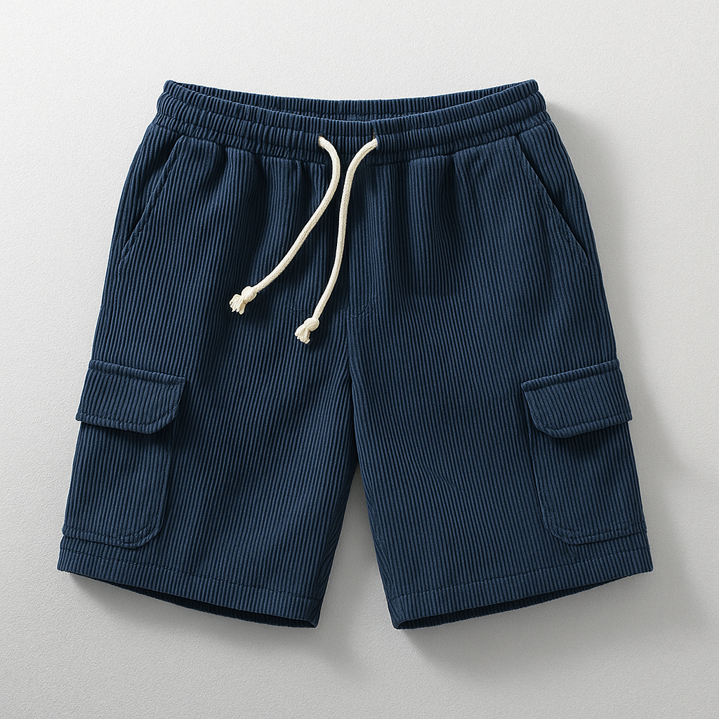 Black Men's Maverick relaxed fit cargo shorts, comfortable & versatile for casual, everyday summer wear.