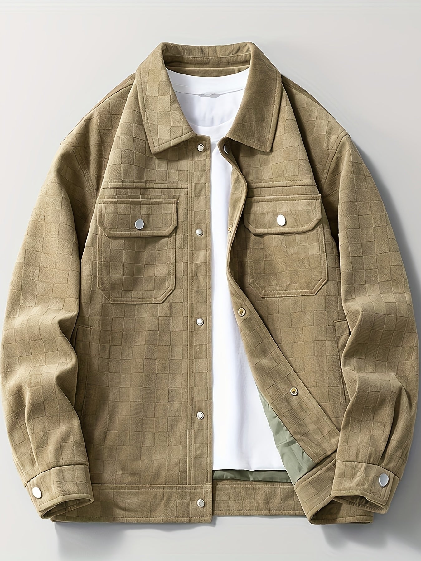 Casual yet refined Mavrick men's jacket. Checkered texture adds depth to this versatile modern layering piece.