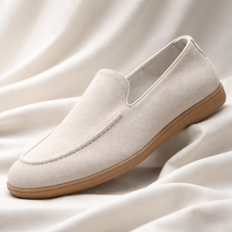 Men's Mayfair brown leather slip-on loafers, sleek design for effortless style and comfort.