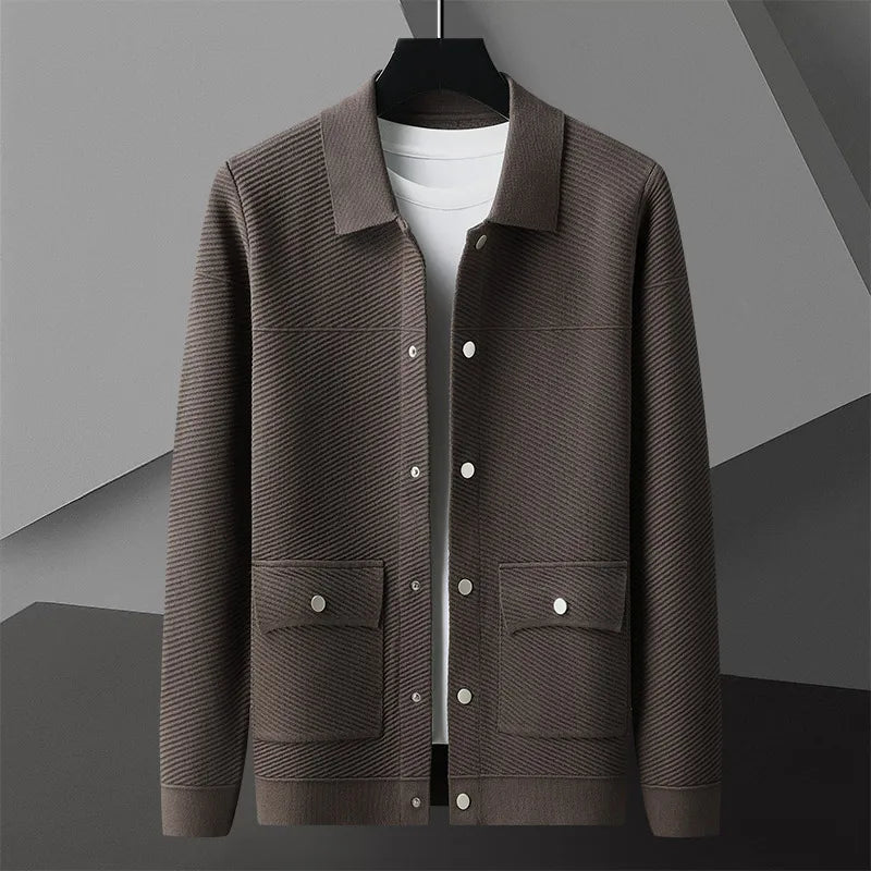 Man wearing a stylish Mercer Everyday Jacket, showcasing its modern fit & effortless casual style.