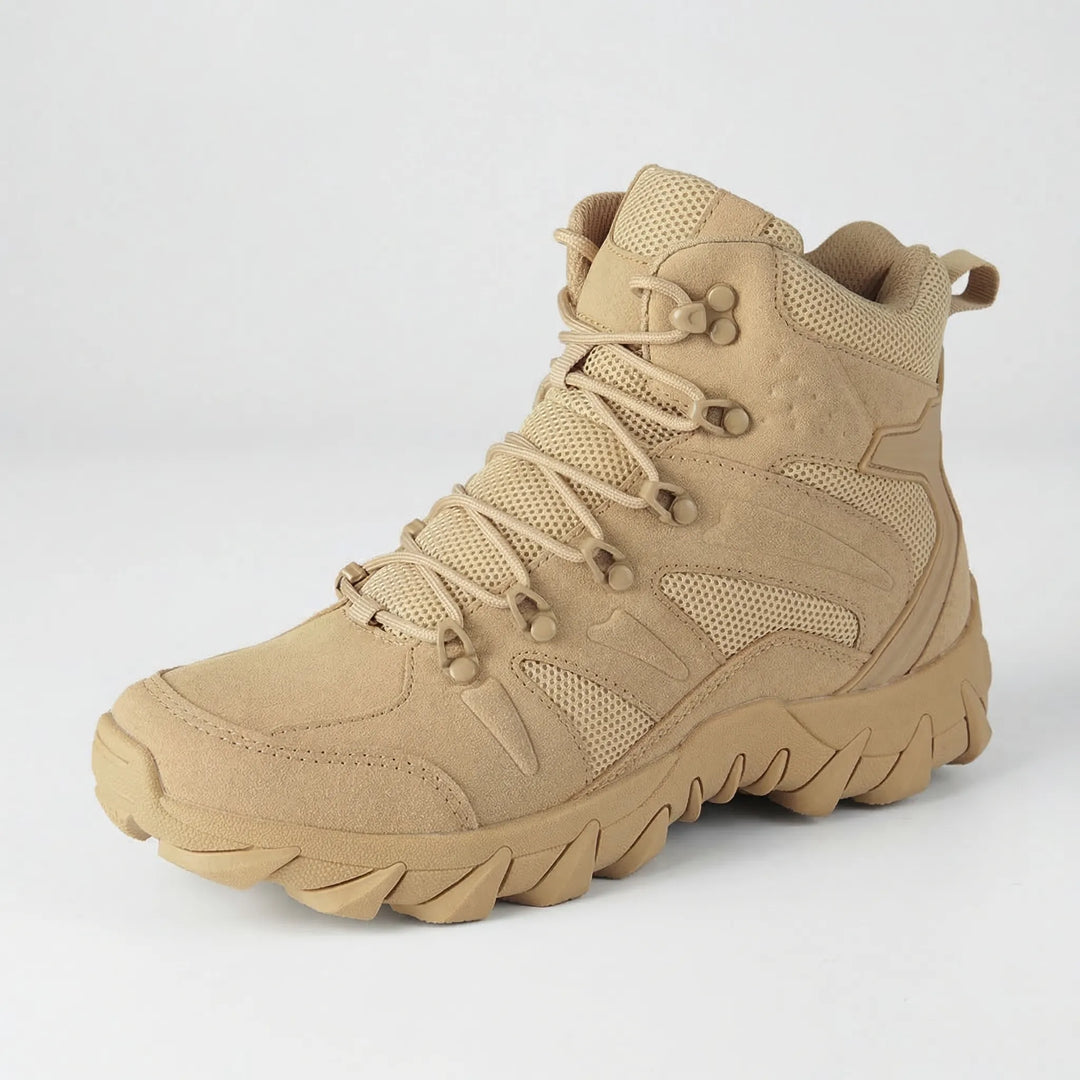 Durable men's tactical hiking boots for challenging trails & outdoor adventures, built for rugged use.