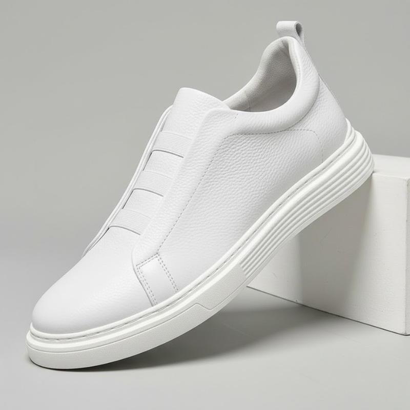 Comfortable men's navy & white athletic trainers, ideal for daily wear & men's fashion.