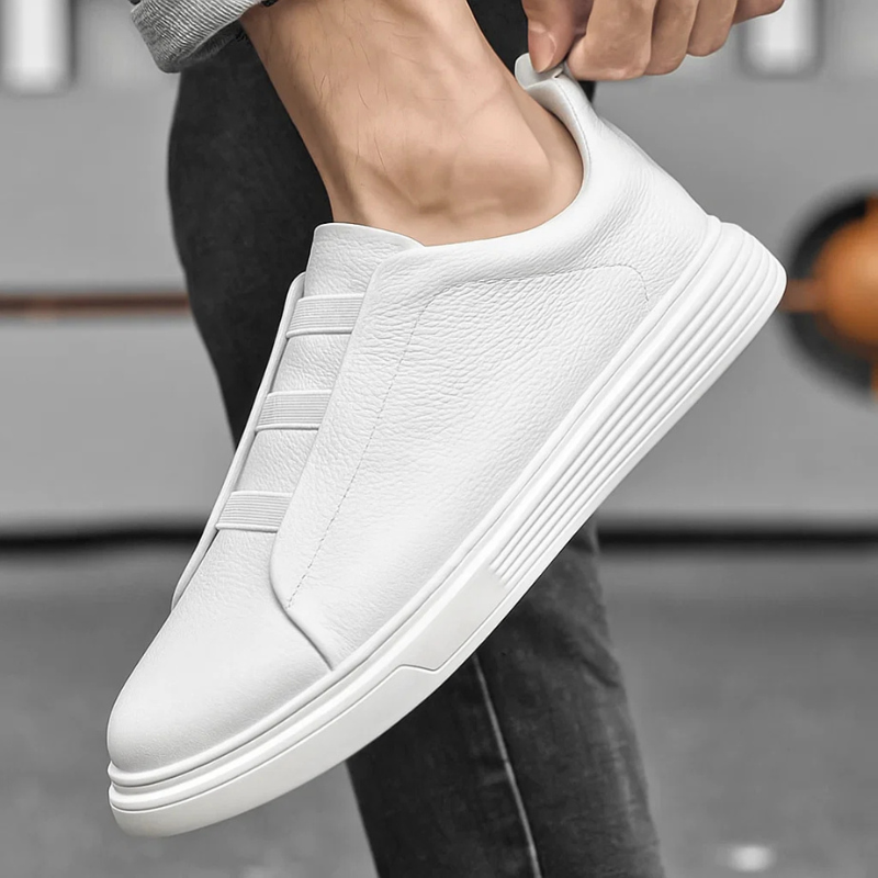 Men's stylish everyday shoes: midnight navy athletic sneakers with white accents.
