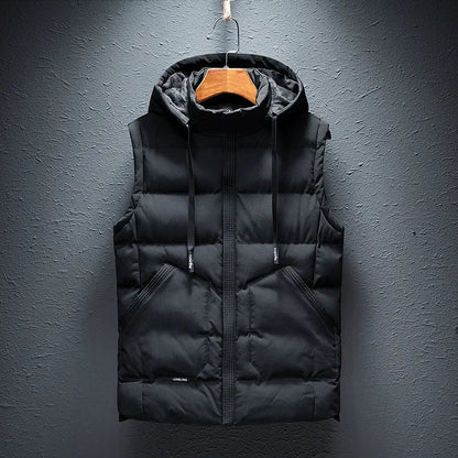 Midtown Men's Hooded Puffer Vest. A comfortable, weather-ready layering piece, great for men's casual winter wear.