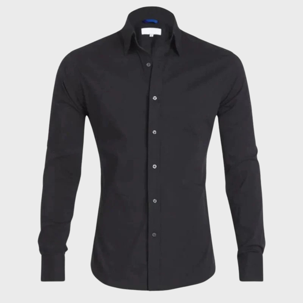 Easy care men's Milan long sleeve shirt, delivering wrinkle-free performance and timeless style.