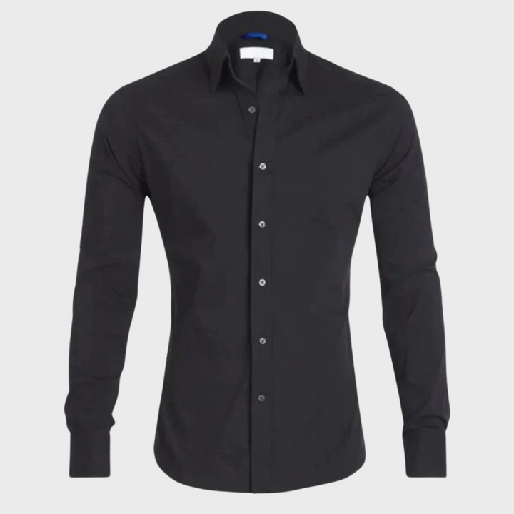 Easy care men's Milan long sleeve shirt, delivering wrinkle-free performance and timeless style.