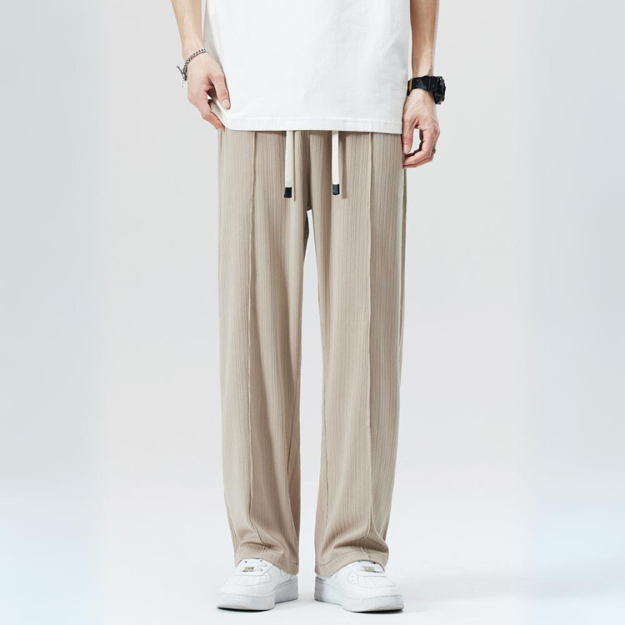 Men's Milano pleated casual trousers, comfortable elastic waist, stylish everyday fashion.