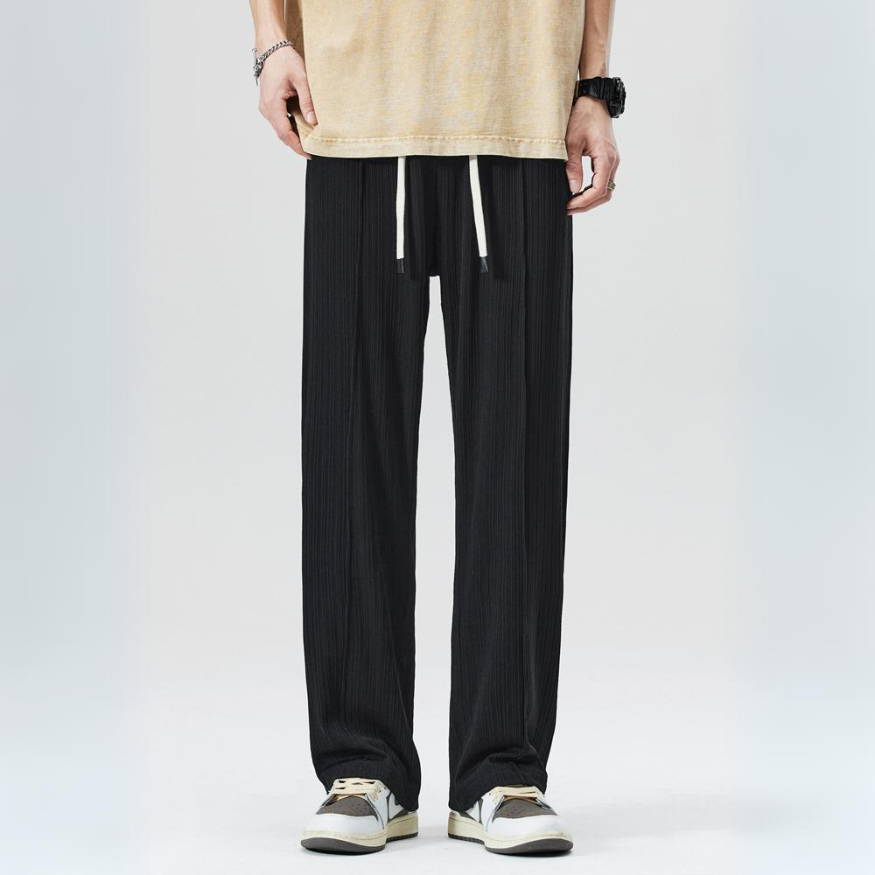 Men's Milano pleated pants, smart casual style, comfortable elastic waist for everyday fashion.