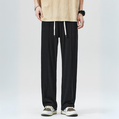 Men's Milano pleated pants, smart casual style, comfortable elastic waist for everyday fashion.
