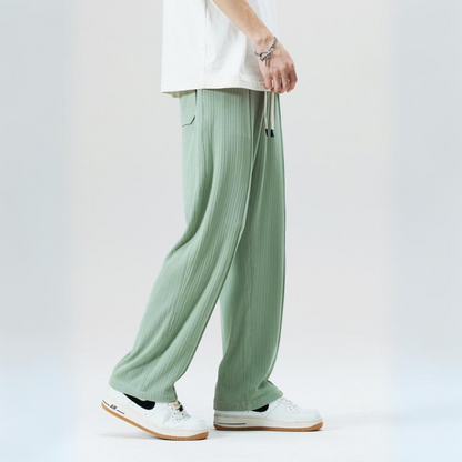Milano men's pleated casual trousers, elastic waist, offering comfortable and stylish everyday fashion.