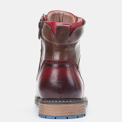 Side view of Men's Miles Classic Oxford Boots, highlighting sleek silhouette, durable construction & timeless style.