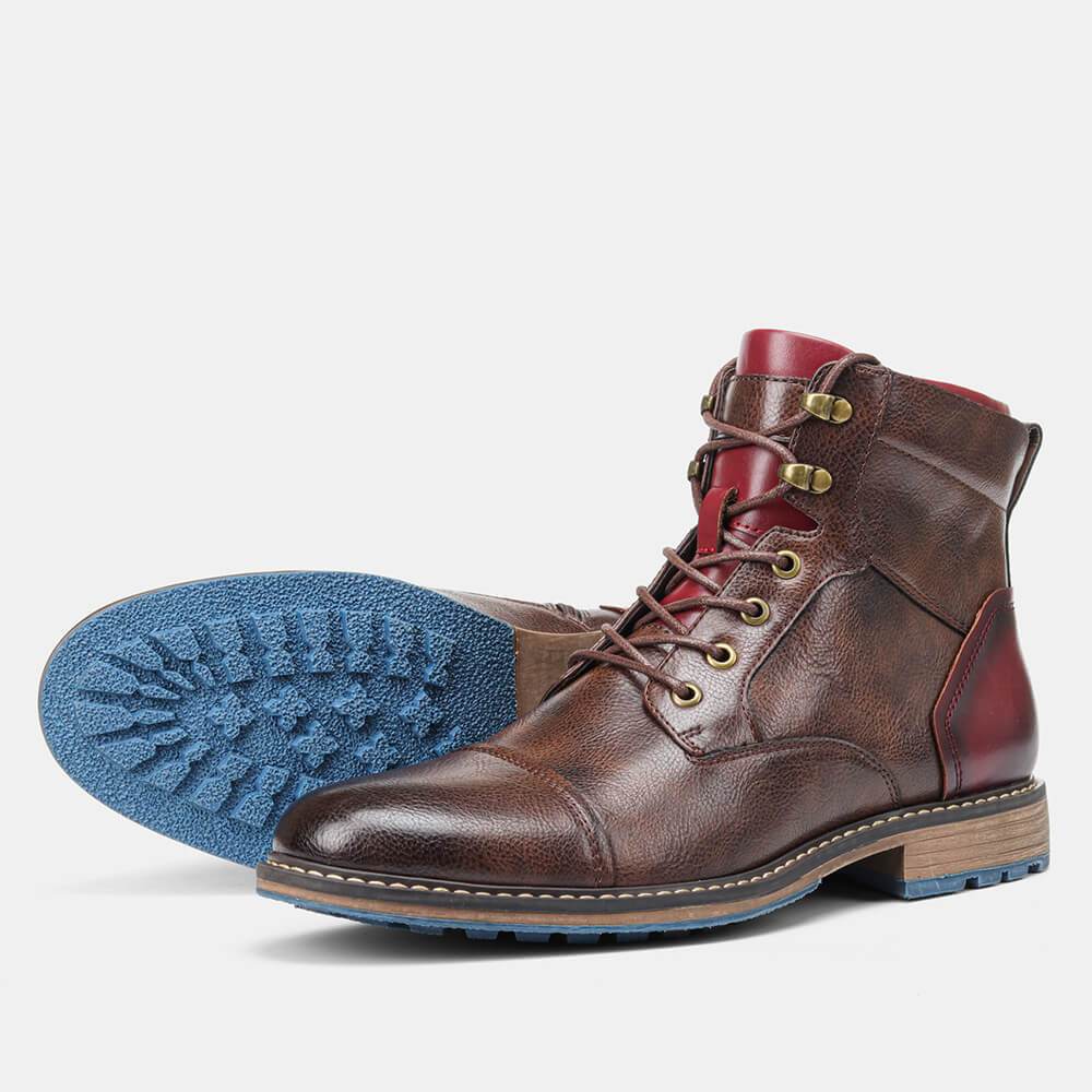 Elegant Men's Miles Classic Oxford Boots, versatile lace-up dress shoes for formal events & casual style.