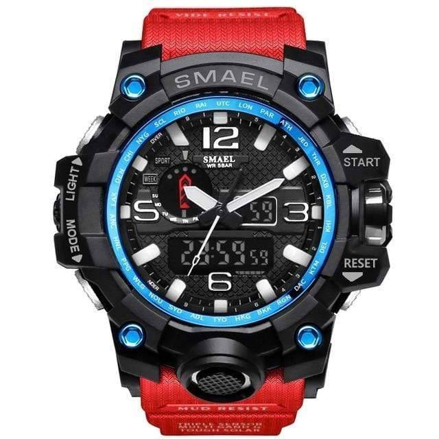 Sporty men's black digital analog watch, perfect for outdoor activities and gear