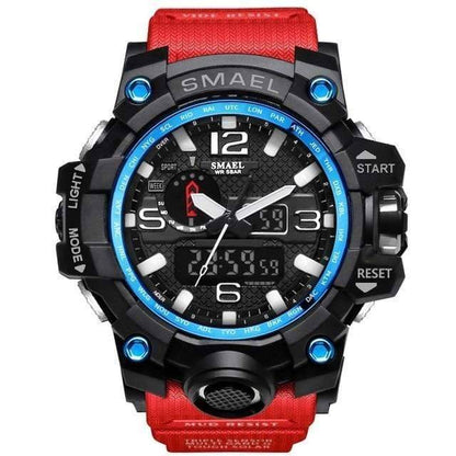 Sporty men's black digital analog watch, perfect for outdoor activities and gear
