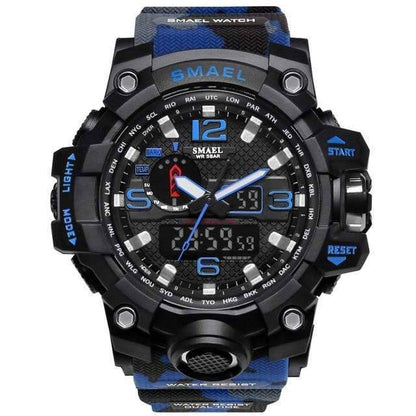 Close-up on the digital display of a Men's Military Dual Display Analog Watch