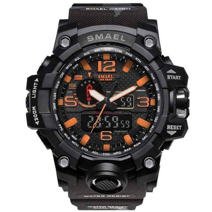 Rugged men's quartz watch, military style, ideal for sports and outdoor adventures