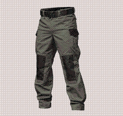 Front view of men's utility cargo pants, midweight tactical design with zipper fly, perfect for hiking gear.