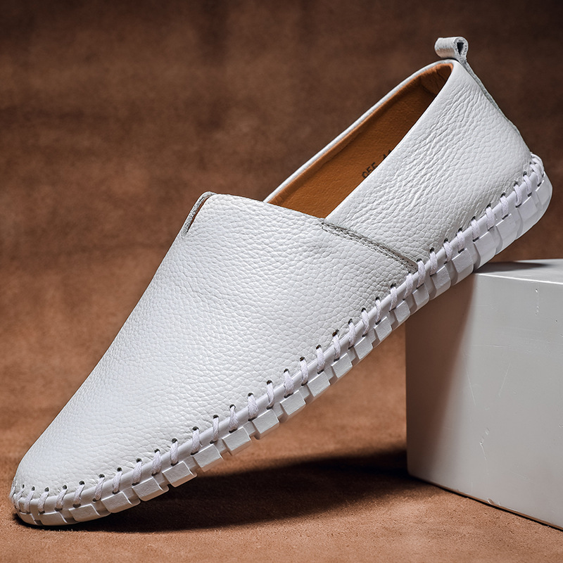 Hand-stitched men's Millepied loafers with non-slip sole. Comfortable casual & dress shoes for walking.