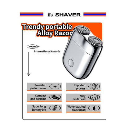 Rechargeable men's electric razor, designed for portability & a remarkably smooth finish.