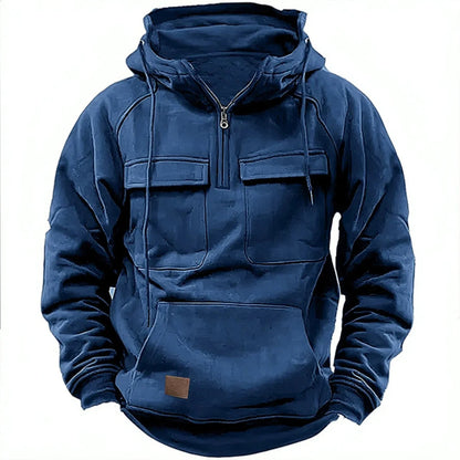 Men's Mission Quarter-Zip Hoodie, urban style & comfortable casual wear. Modern men's apparel.