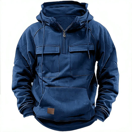 Men's Mission Quarter-Zip Hoodie, urban style & comfortable casual wear. Modern men's apparel.