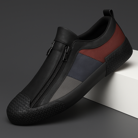 Men's modern casual sneakers with convenient zipper closure, perfect for everyday style.