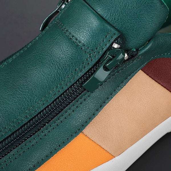 Versatile men's casual sneakers, modern look, durable with practical zipper closure.