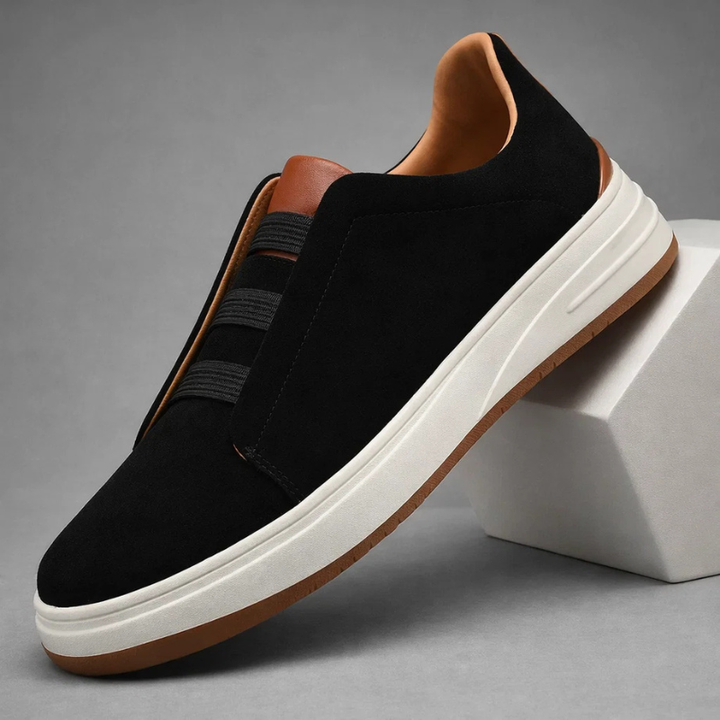 Durable men's comfort walking sneakers, modern slip-on design for everyday athletic casual footwear.