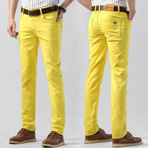 Men's modern fit colored trousers, high-quality cotton blend ensuring all-season comfort and stylish versatility.