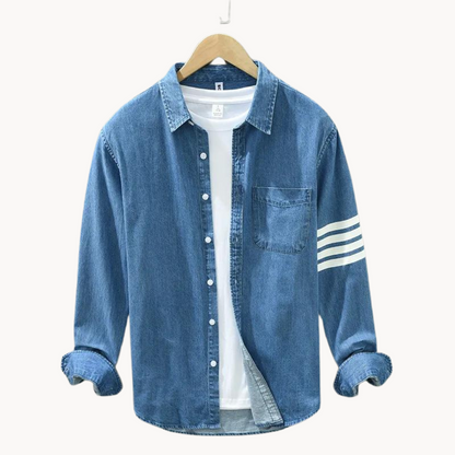 Men's Modern Fit Everyday Button-Up Shirt. Versatile long-sleeve casual top for smart daily wear.
