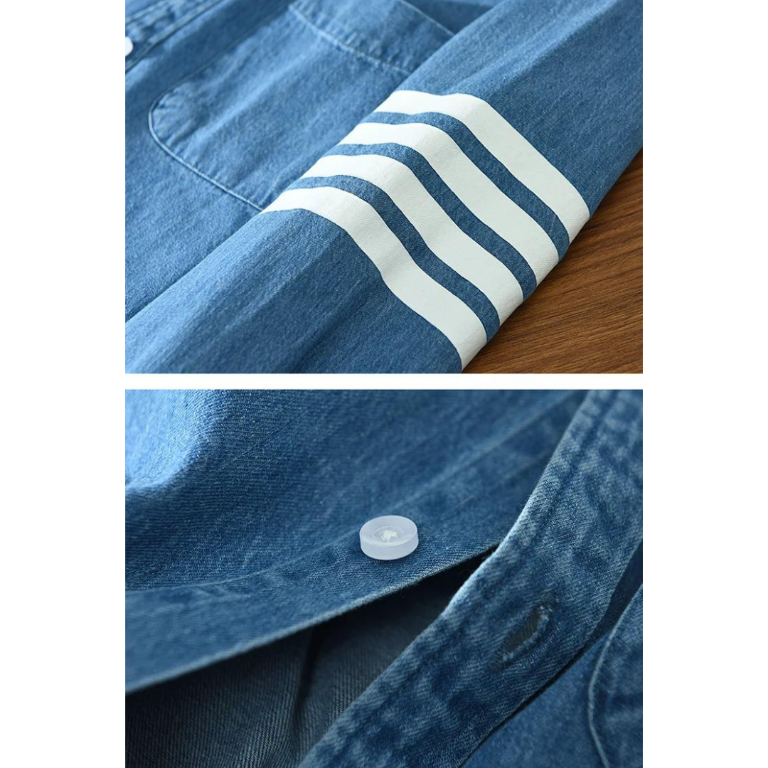 Stylish men's modern fit button-up shirt. Versatile long-sleeve top for casual, smart casual, or layered outfits.