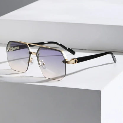 Lightweight men's modern geometric sunglasses. Comfortable onyx black frames with full UV protection & polarization.