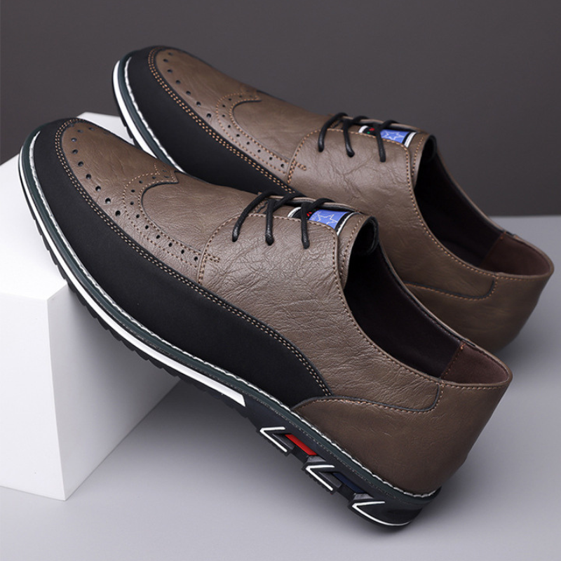 Black men's modern dress shoes, hybrid comfort technology for all-day wear & style.