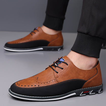 Black men's hybrid dress shoes with cushioned support, perfect for office & everyday wear.