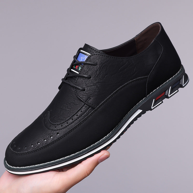 Men's brogue hybrid dress shoes, combining classic style with modern comfort technology.