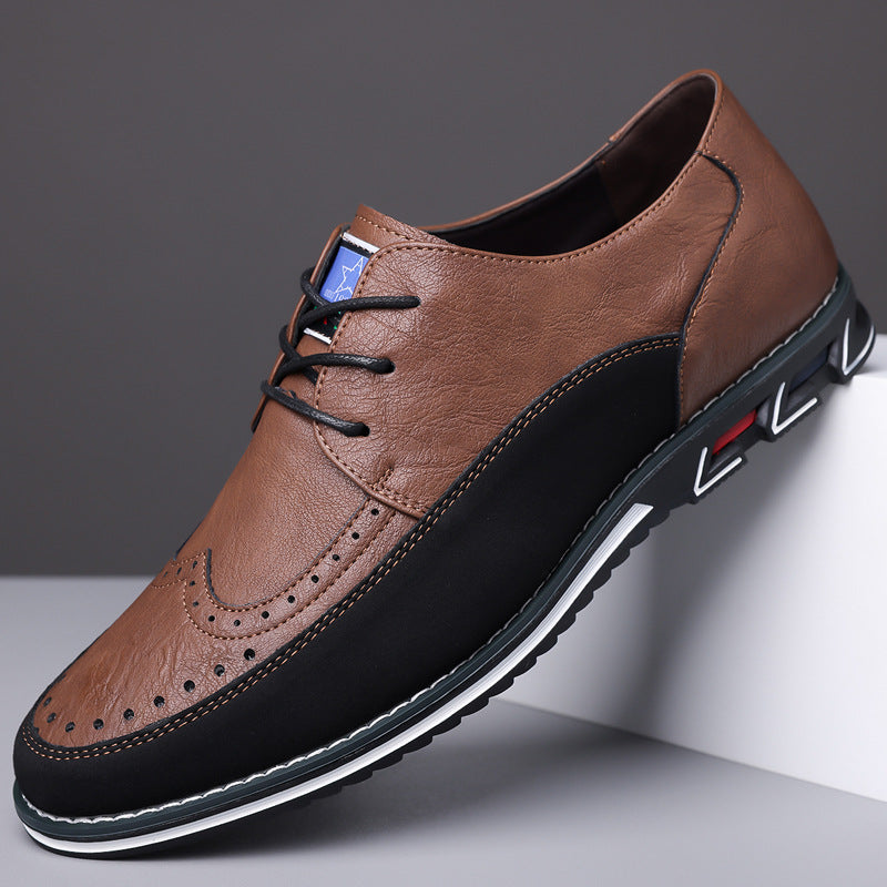 Versatile brown hybrid dress shoes for men, offering cushioned comfort & smart casual style.
