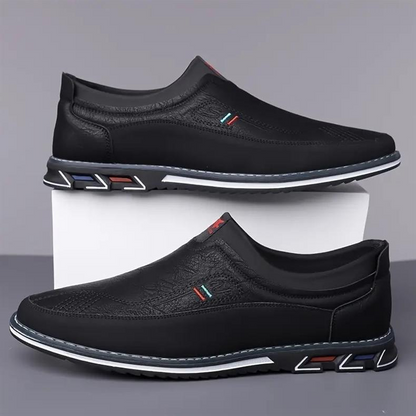 Tan men's hybrid loafers, comfortable slip-on shoes for smart casual and everyday use.