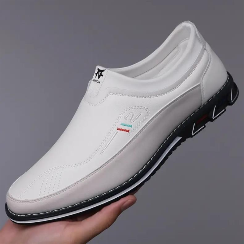 Men's hybrid loafers, blending dress shoe sophistication with casual slip-on comfort & cushioning.
