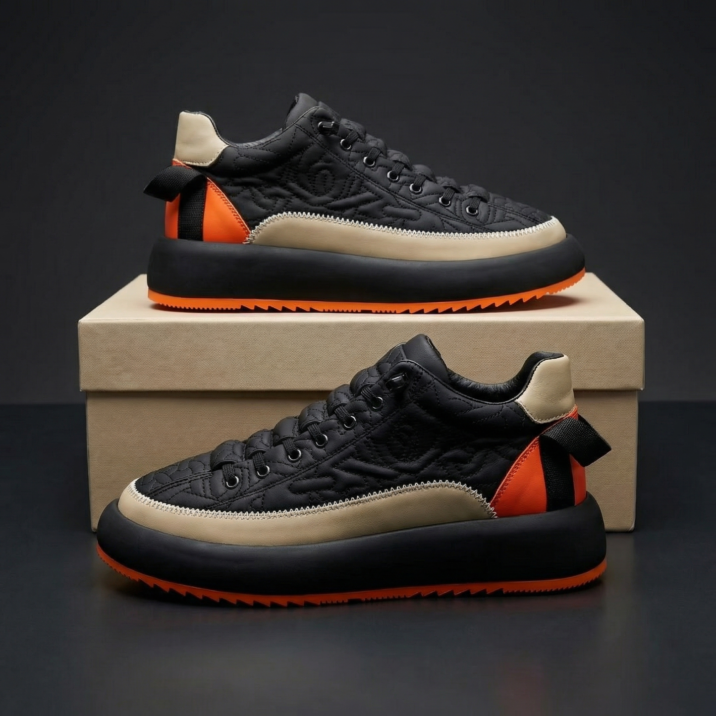 Sleek men's modern footwear, these lightweight casual sneakers offer ultimate comfort and contemporary style.